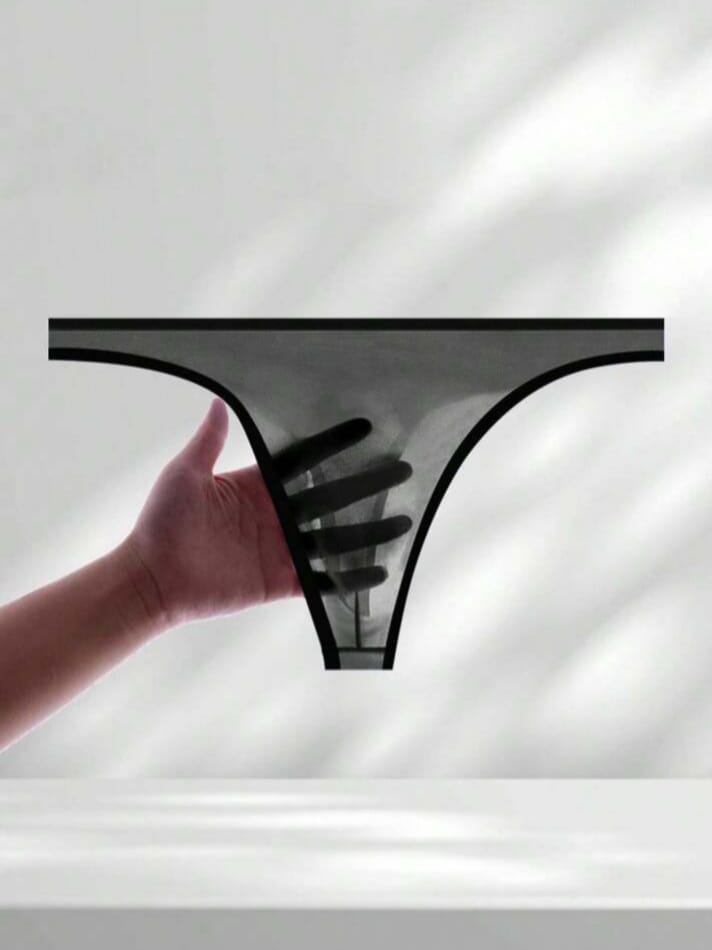 Bonga Boys Men's Semi-Transparent Thin Mesh Sexy Thong Seductive Hollow Breathable Lightweight Briefs Underwear